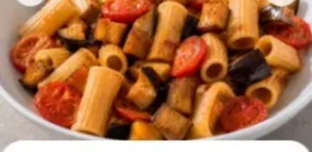 Pasta con melanzane e pomodorini, la ricetta di Combiyou usata come esempio